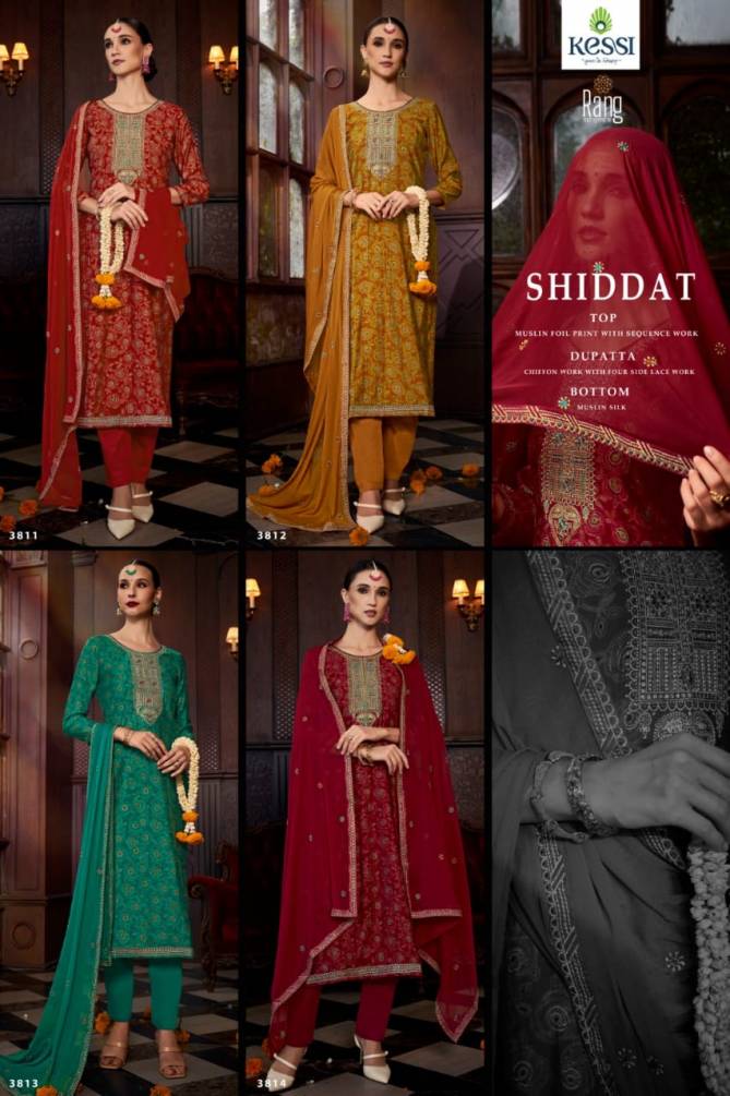 Rang Shiddat Muslin By Kessi Churidar Dress Material Catalog